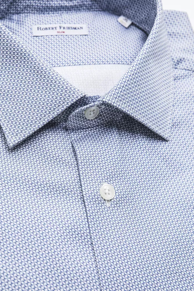Chemise homme en coton bleu clair Robert Friedman