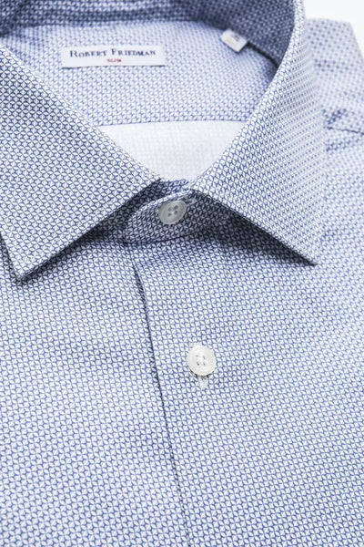 Chemise homme en coton bleu clair Robert Friedman