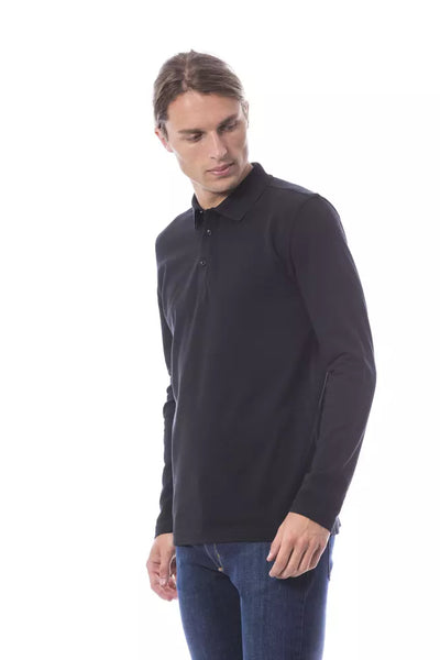 Verri Zwart Katoenen Heren Poloshirt Lange Mouw