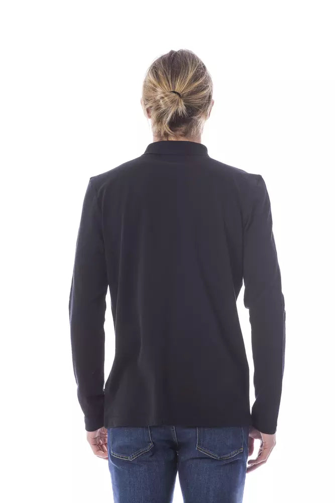 Verri Zwart Katoenen Heren Poloshirt Lange Mouw