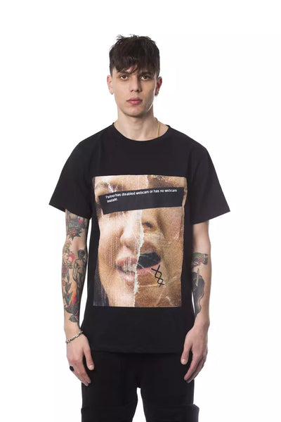 T-shirt homme en coton noir Nicolo Tonetto