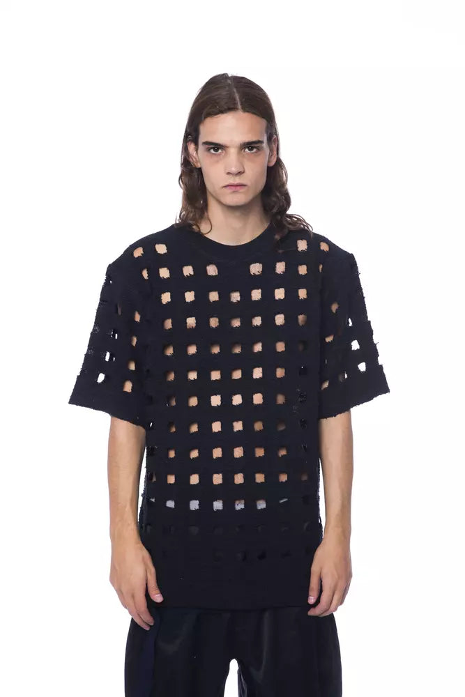 T-shirt homme en coton noir Nicolo Tonetto