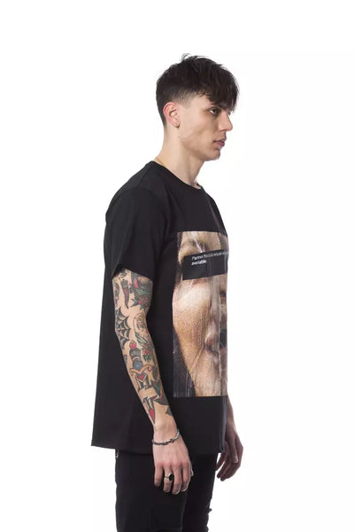 T-shirt homme en coton noir Nicolo Tonetto