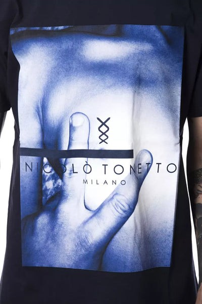 T-shirt homme en coton bleu Nicolo Tonetto
