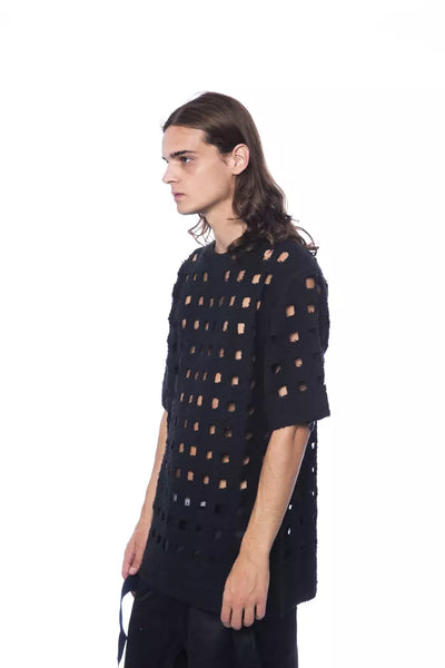 T-shirt homme en coton noir Nicolo Tonetto