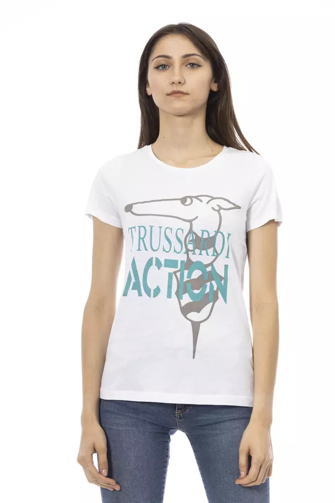 Trussardi Action Chic Wit T-shirt met print: onmisbaar voor je zomergarderobe