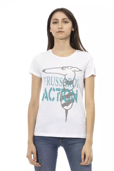 Trussardi Action Chic Wit T-shirt met print: onmisbaar voor je zomergarderobe