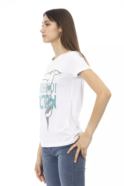 Trussardi Action Chic Wit T-shirt met print: onmisbaar voor je zomergarderobe