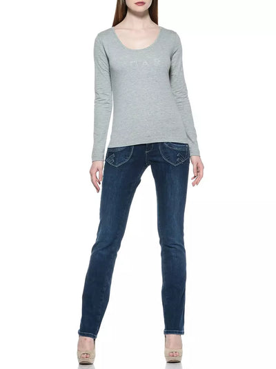 Jeans femme en coton bleu "Fever" d'Ungaro