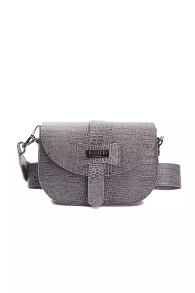 Pompei Donatella Grijze Leren Dames Crossbody Tas