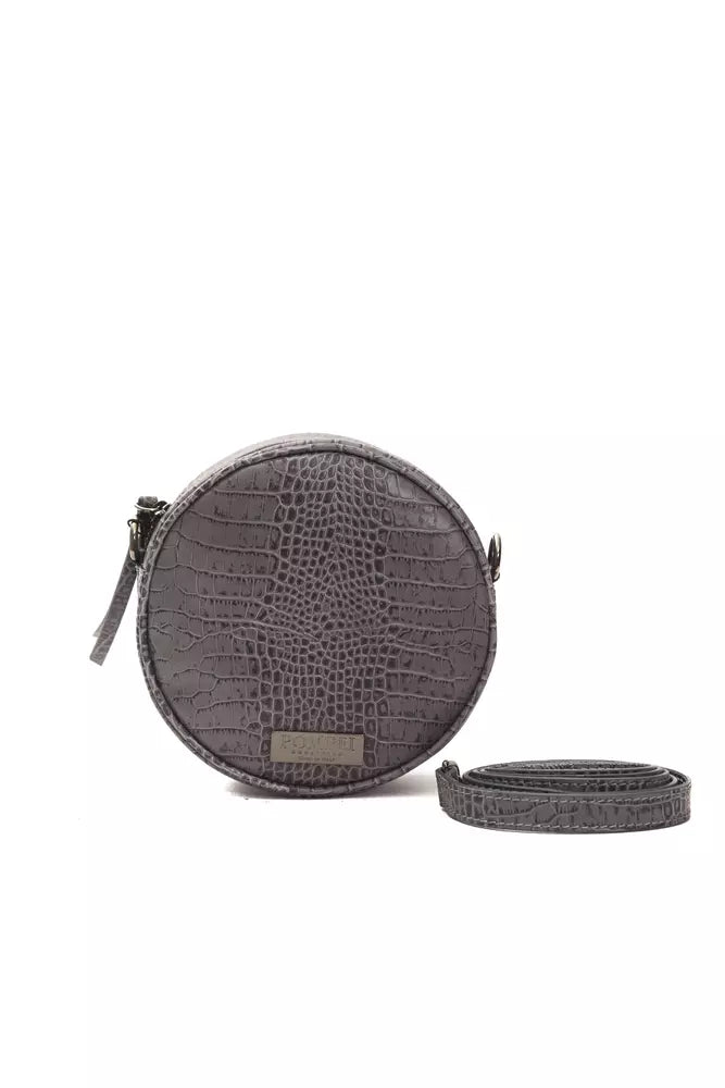 Pompei Donatella Grijze Leren Dames Crossbody Tas
