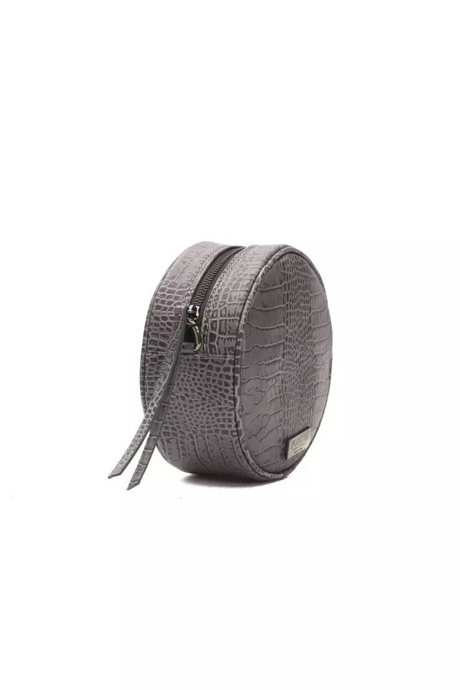 Pompei Donatella Grijze Leren Dames Crossbody Tas
