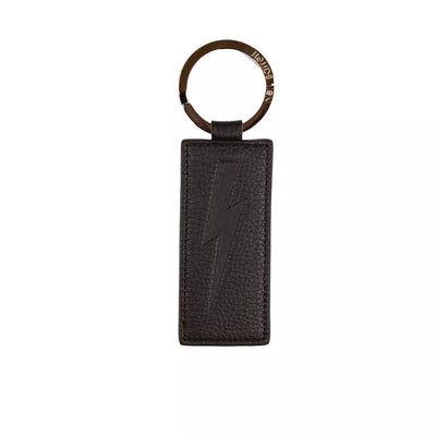 Neil Barrett zwarte leren heren sleutelhanger