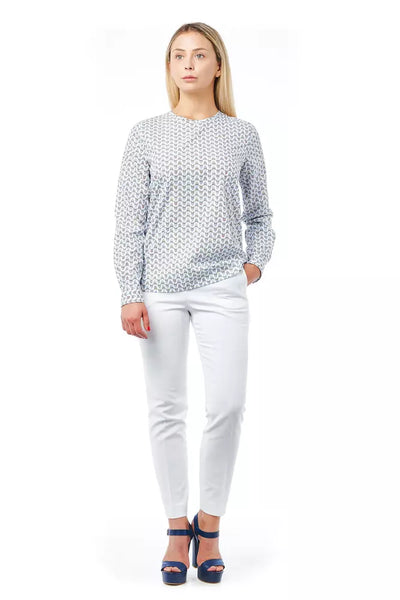 Bagutta White Cotton Women Blouse with Skull Print