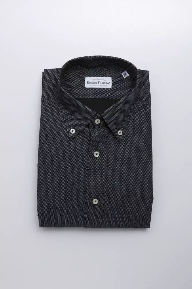 Chemise homme en coton noir Robert Friedman