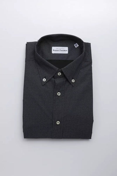 Chemise homme en coton noir Robert Friedman