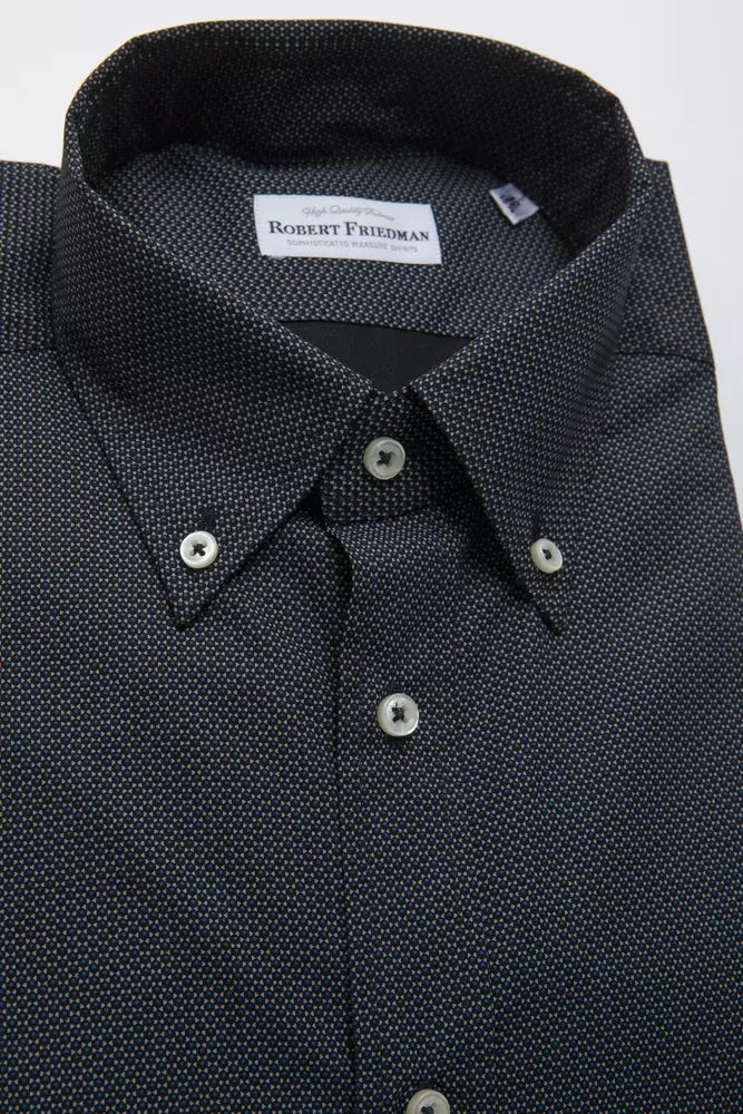 Chemise homme en coton noir Robert Friedman