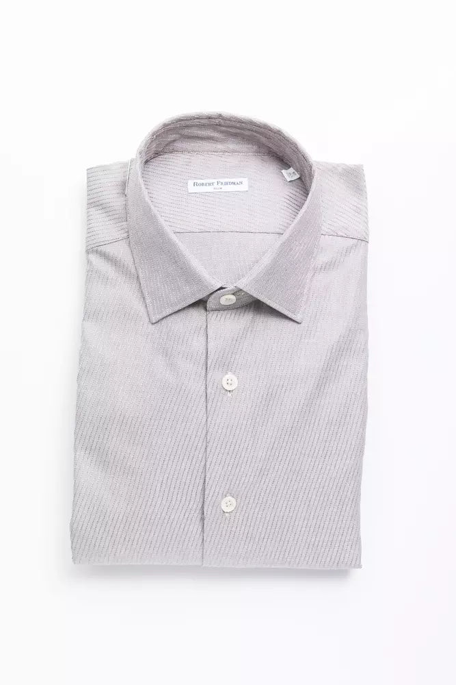Chemise homme en coton beige Robert Friedman