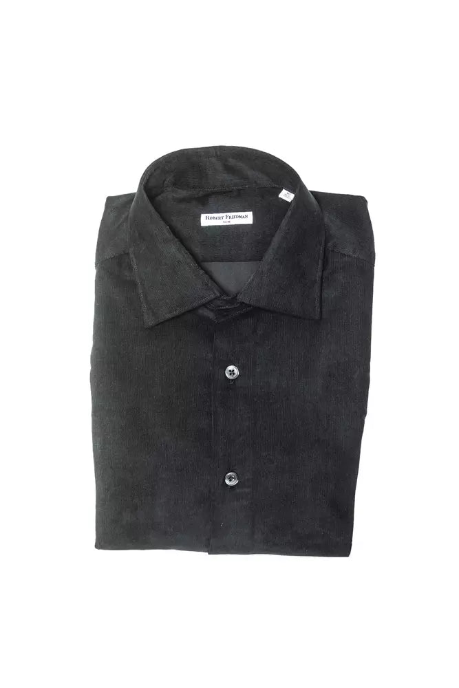 Chemise homme en coton noir Robert Friedman