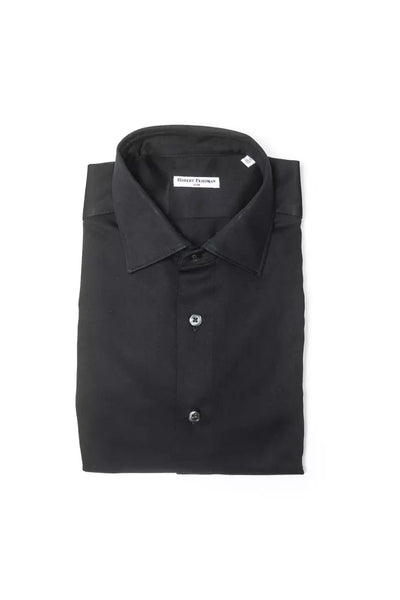 Chemise homme en coton noir Robert Friedman