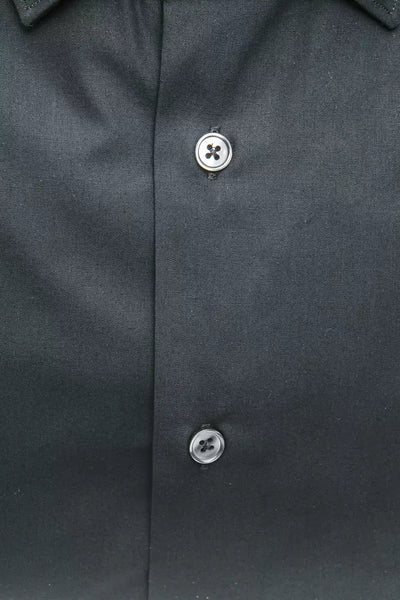 Robert Friedman Black Cotton Men's Slim Shirt