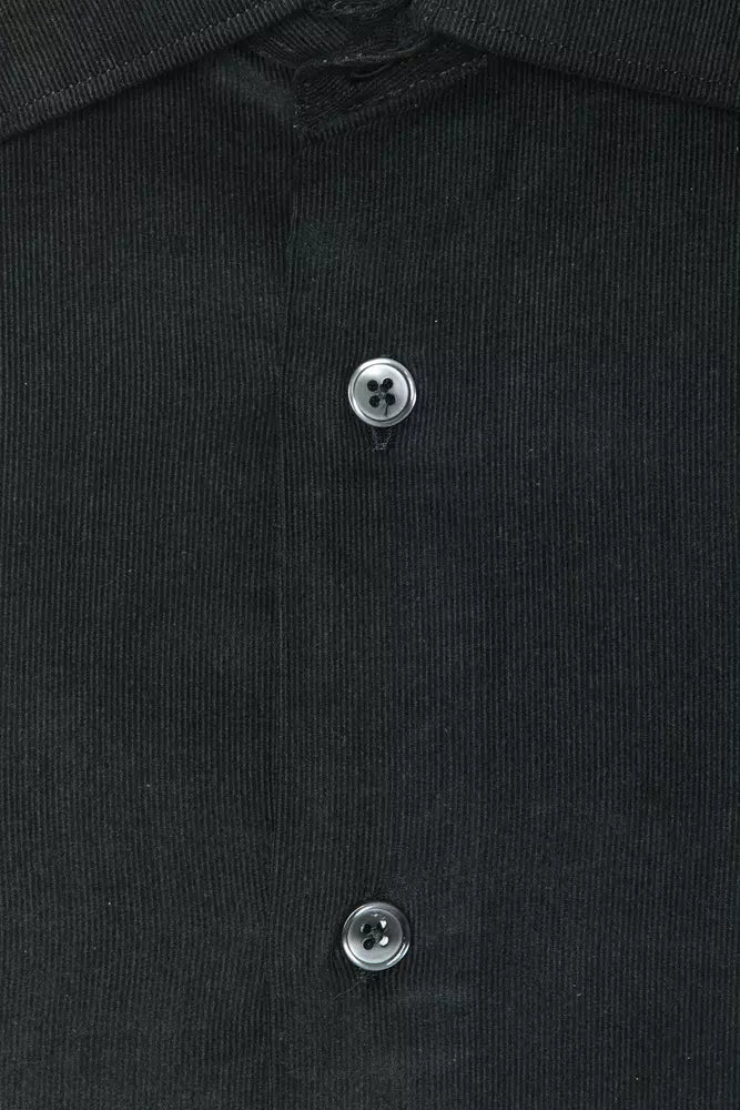 Chemise homme en coton noir Robert Friedman