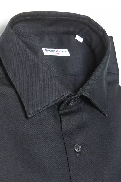 Chemise homme en coton noir Robert Friedman