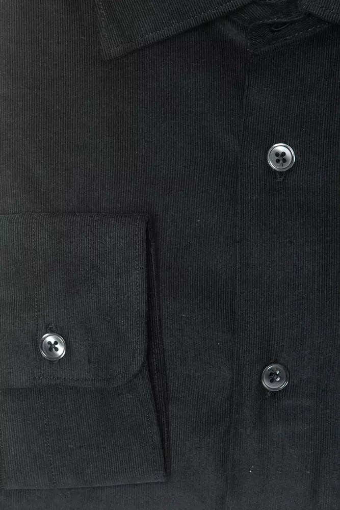 Chemise homme en coton noir Robert Friedman