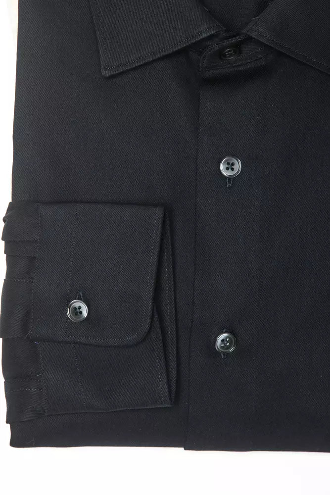 Chemise homme en coton noir Robert Friedman