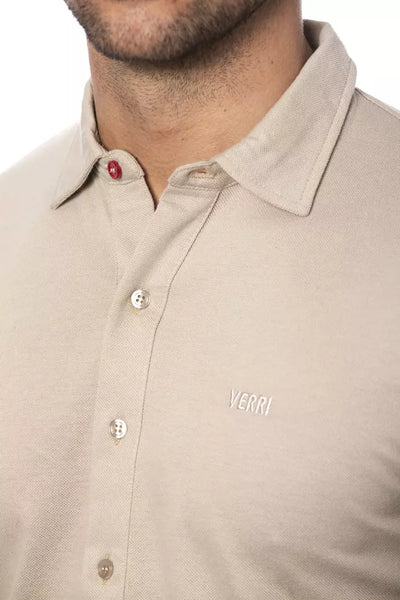 Verri Beige Katoenen Herenoverhemd