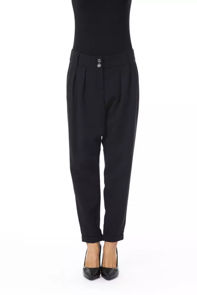 Pantalon femme en polyester noir BYBLOS