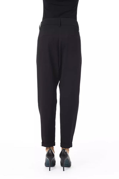 Pantalon femme en polyester noir BYBLOS