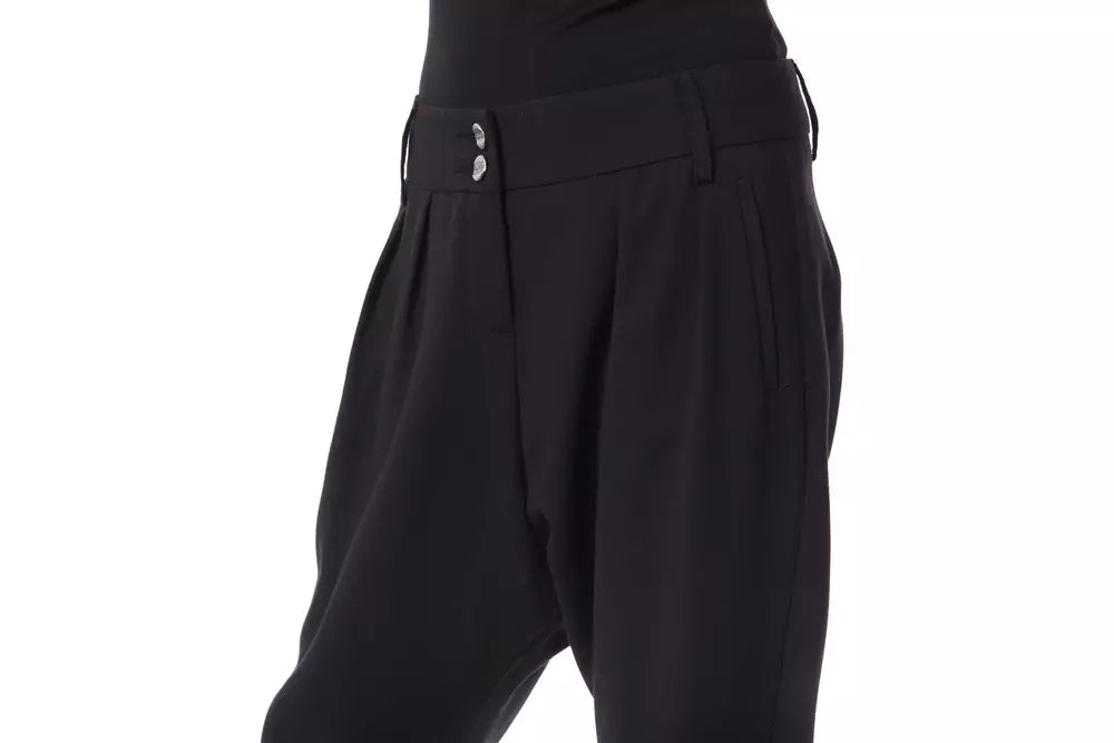 Pantalon femme en polyester noir BYBLOS