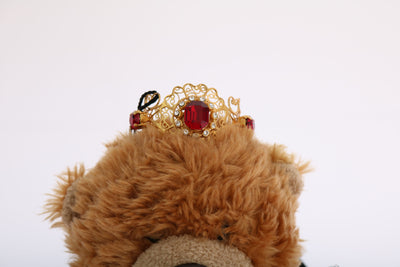 Dolce &amp; Gabbana Teddybeer Gouden Kristallen Kroon Tiara Diadeem Haarband