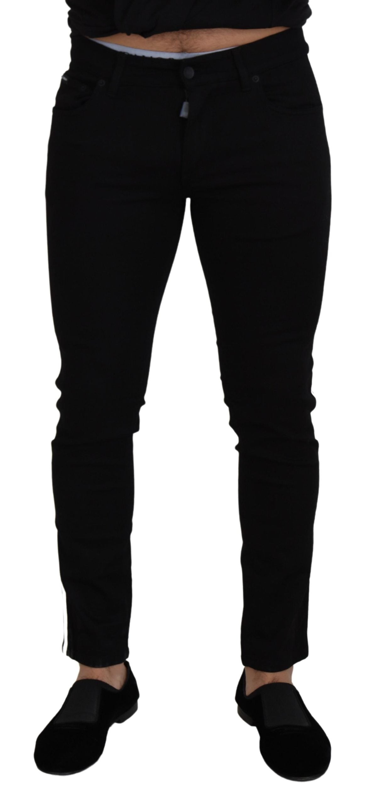 Dolce &amp; Gabbana zwarte katoenen DG Crown heren denim jeans