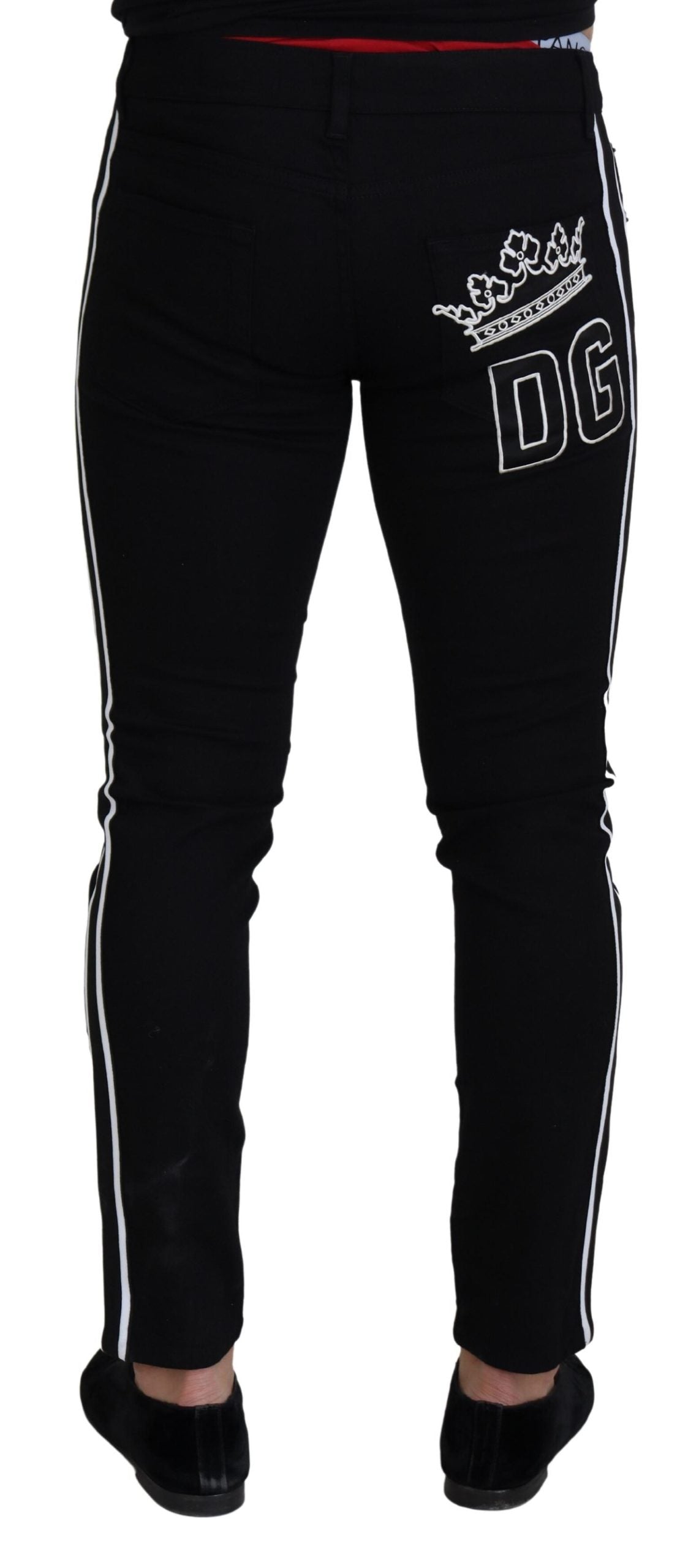 Dolce &amp; Gabbana zwarte katoenen DG Crown heren denim jeans