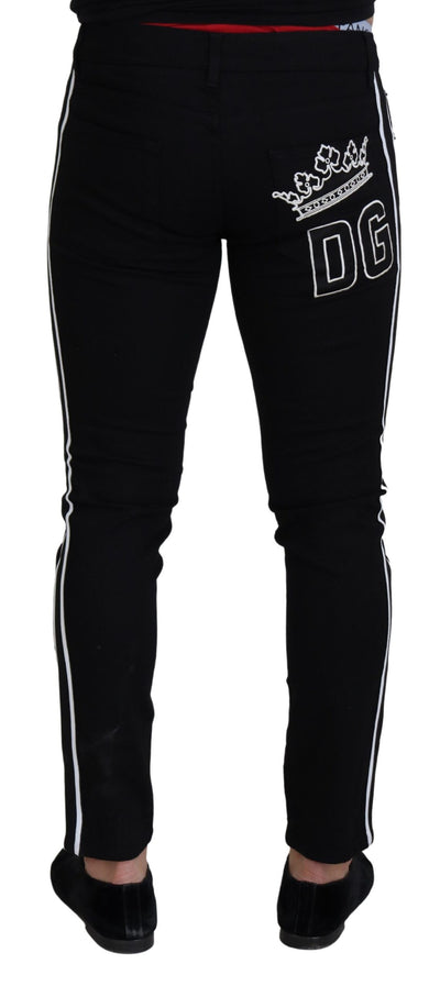 Dolce &amp; Gabbana zwarte katoenen DG Crown heren denim jeans