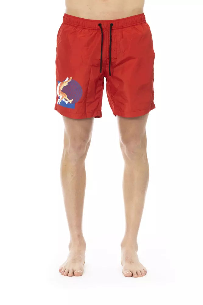 Bikkembergs Rode Polyester Heren Zwembroek