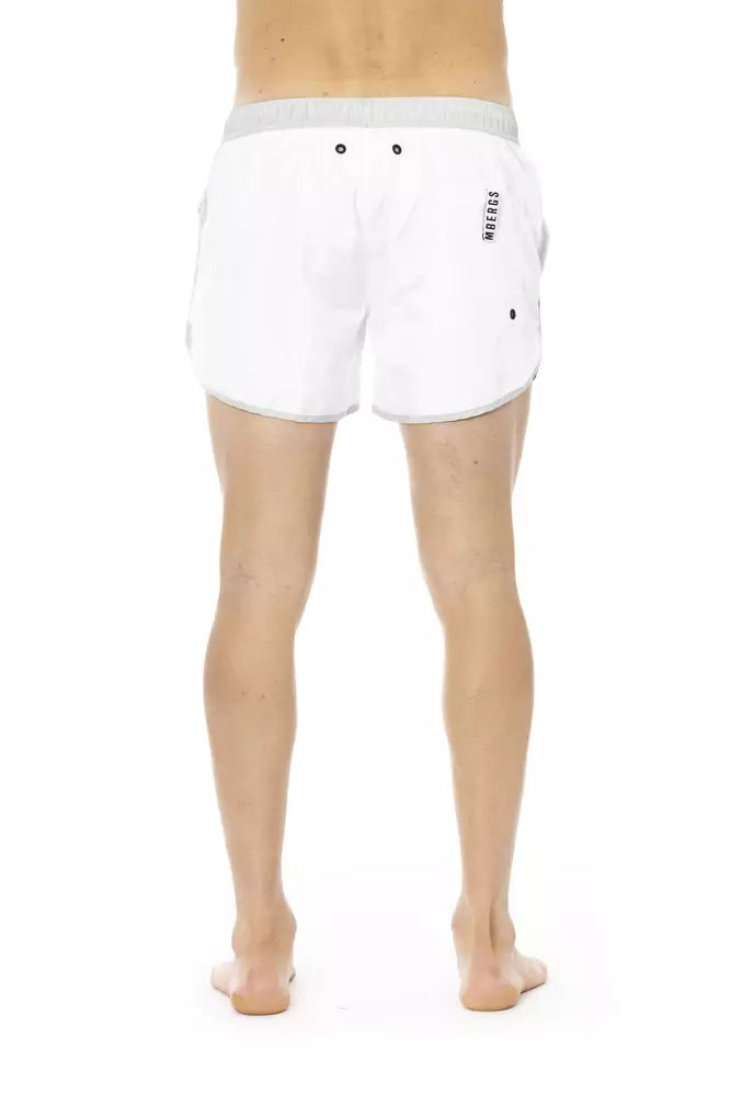 Bikkembergs Witte Polyester Heren Zwembroek
