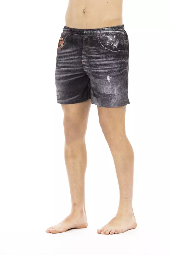 Just Cavalli Zwarte Polyester Heren Zwembroek