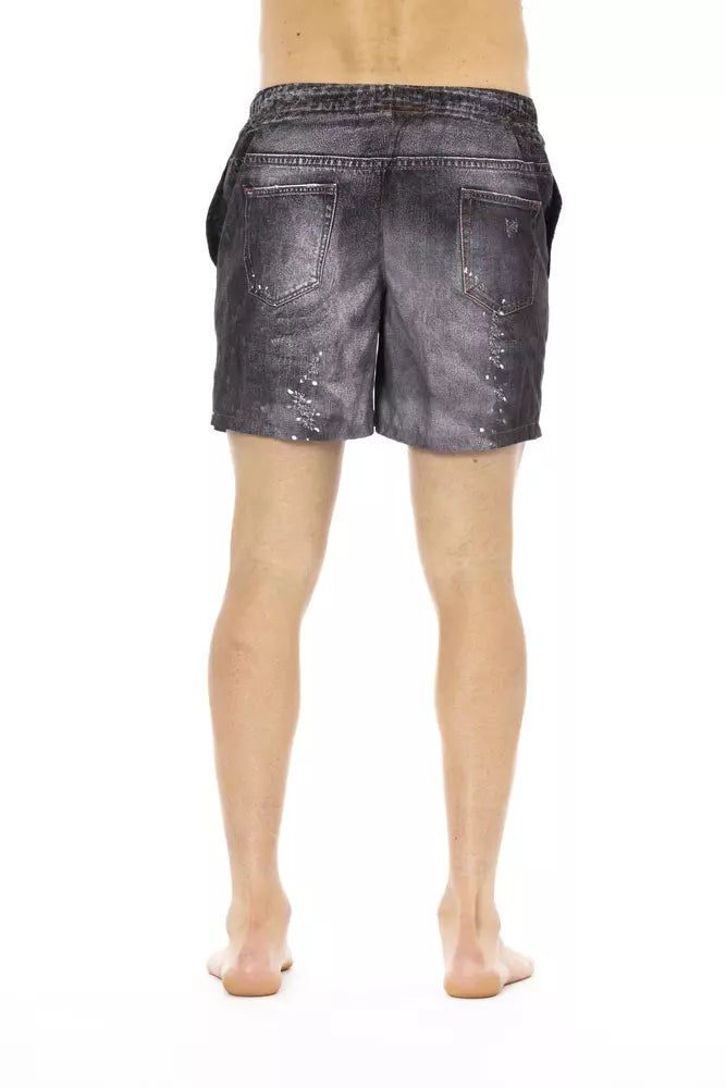 Just Cavalli Zwarte Polyester Heren Zwembroek