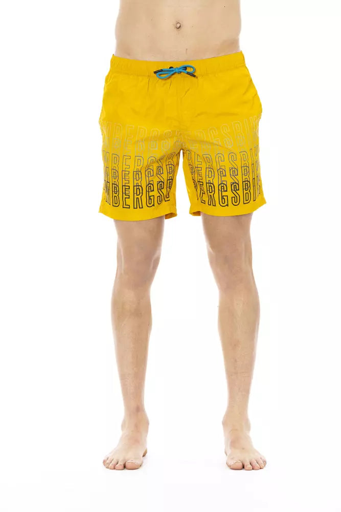 Bikkembergs Gele Polyester Heren Zwemshort
