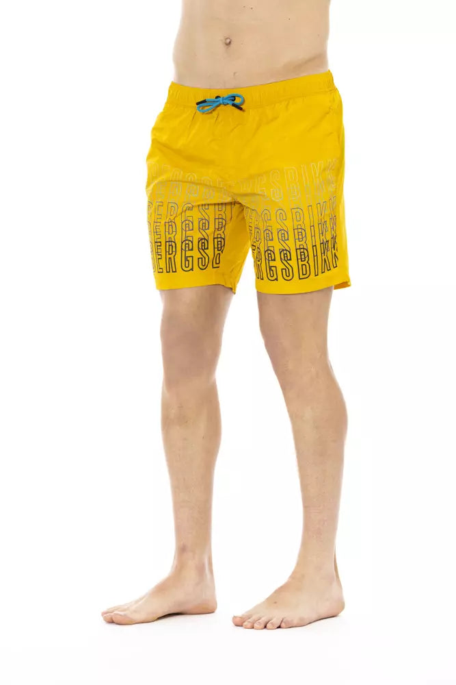 Bikkembergs Gele Polyester Heren Zwemshort