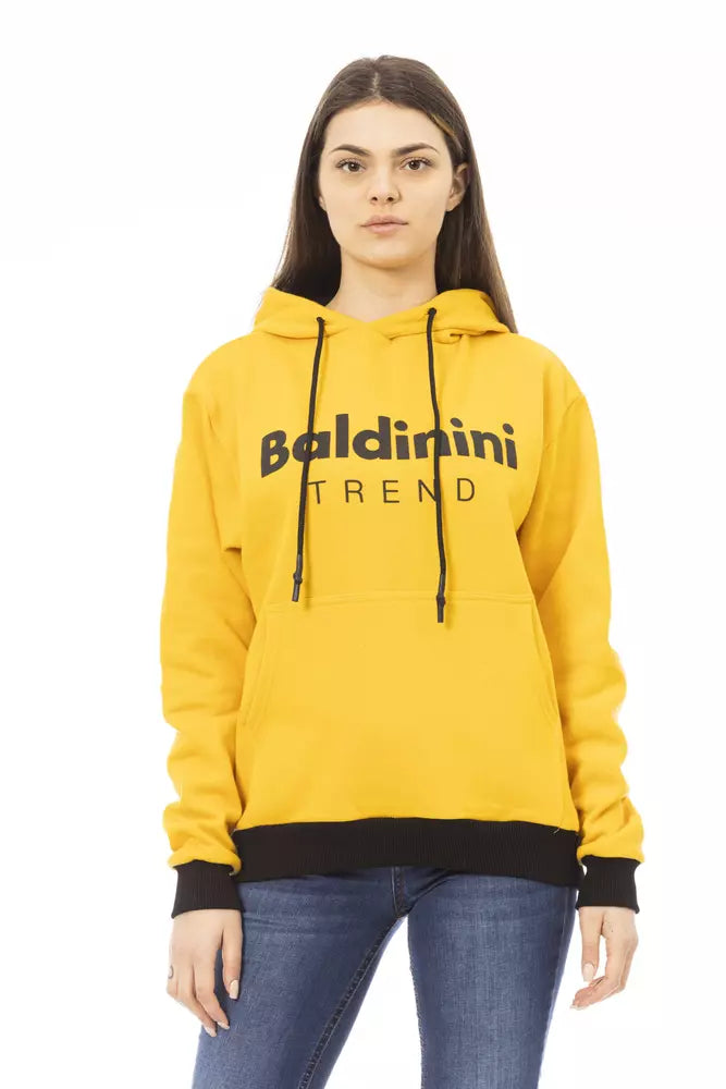 Sweat à capuche Baldinini Trend en coton jaune pour femme