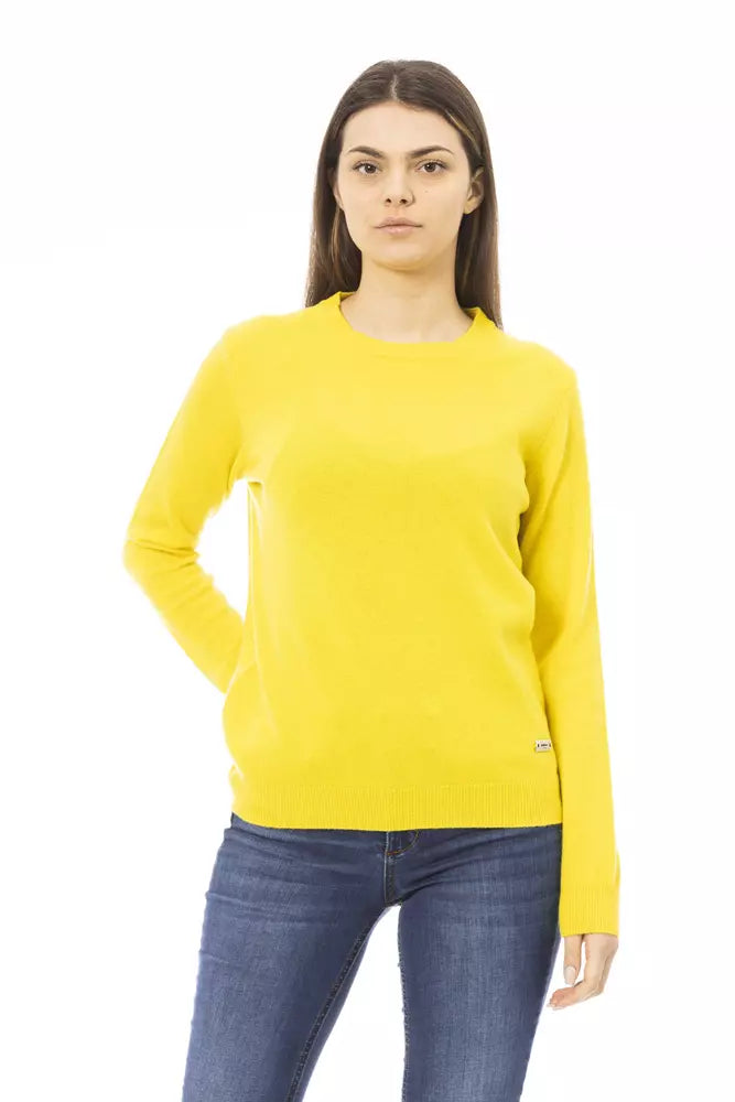 Pull femme en laine jaune tendance Baldinini
