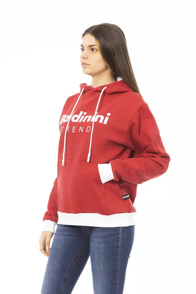 Sweat à capuche femme en coton rouge Baldinini Trend