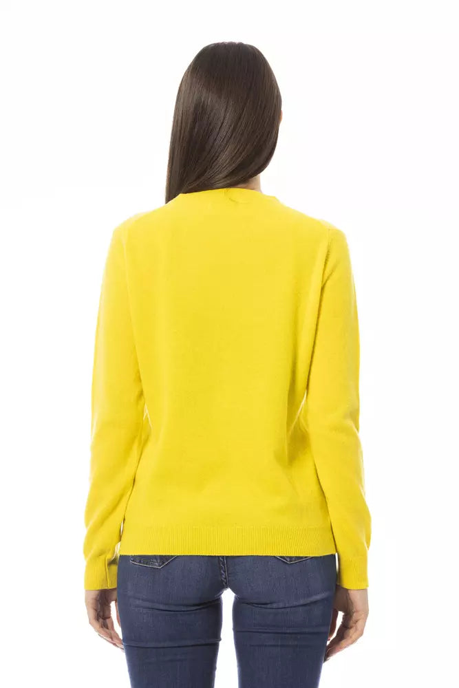 Pull femme en laine jaune tendance Baldinini