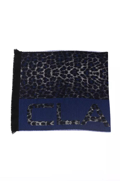 Écharpe Cavalli Class en laine bleue pour homme