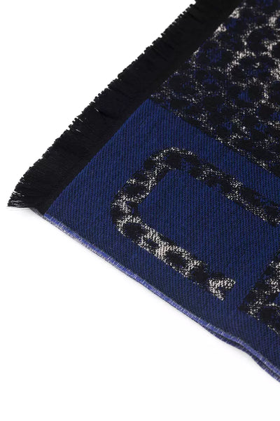 Écharpe Cavalli Class en laine bleue pour homme
