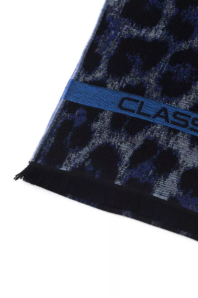 Écharpe Cavalli Class en laine bleue pour homme